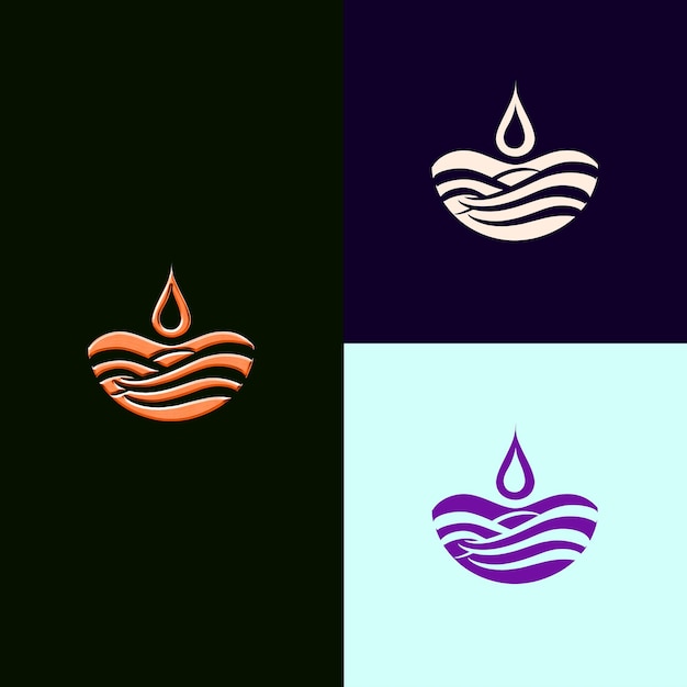 Logo del premio per la conservazione dell'acqua serene con una goccia e disegni vettoriali creativi e unici