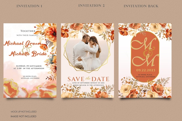 a series of brochures with a couple kissing on the cover.
