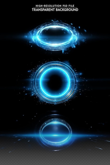 Una serie di cerchi con uno sfondo blu e un cerchio con un cerchio blu intorno ad esso.