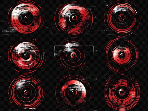 PSD a series of circles with a red and black background