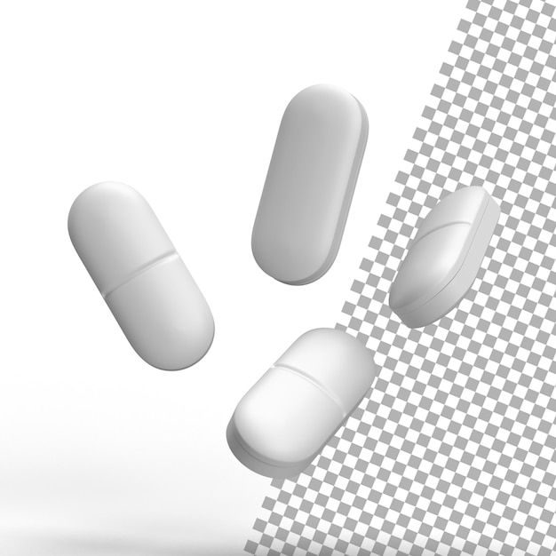 A series of pills that are being released in the air