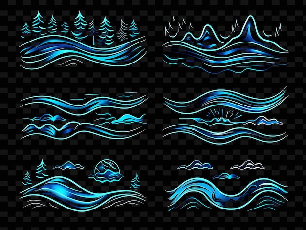 PSD a series of waves with different shapes and shapes