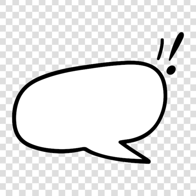 Serietalsbubbla png, svart kontur, transparent bakgrund