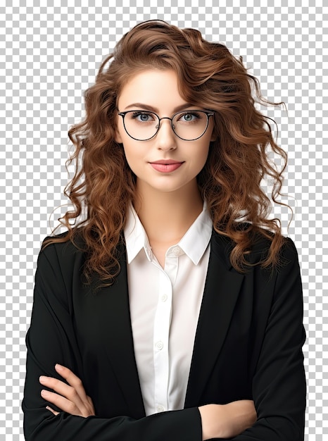 PSD serious businesswoman isolated on transparent background