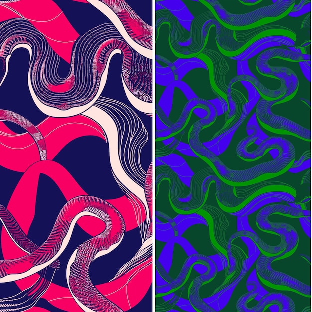 Serpentine Silüet Çizgi Sanatı Minimal Tasarım Doğa Deseni Vektör Tasarımlarına Sahip Deniz Yılanı