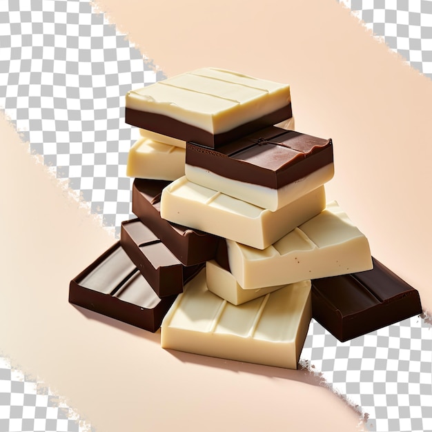 PSD serrated chocolate sections on a transparent background