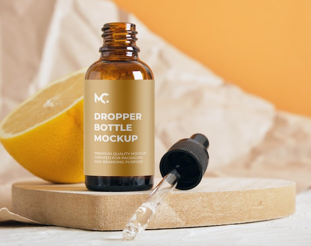 PSD serum dropper bottle mockup