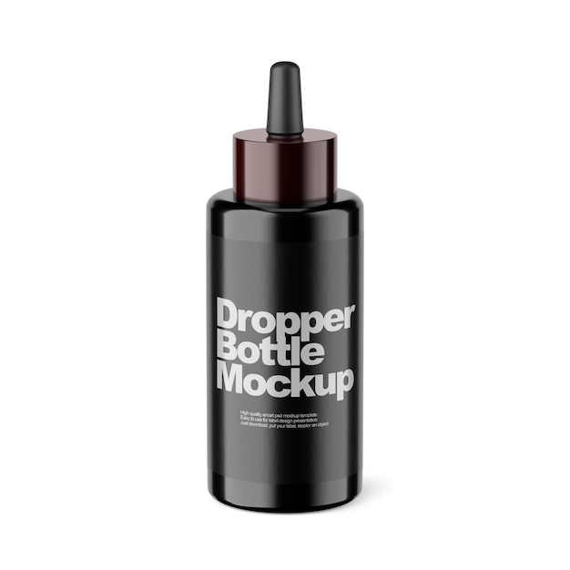 PSD serum dropper bottle smart mockup essential oil glass bottle