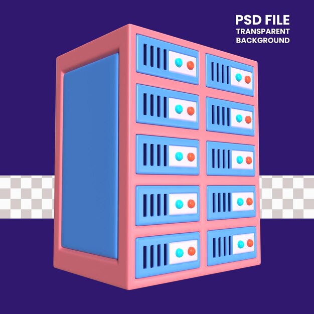 PSD 서버 3d 일러스트레이션 아이콘