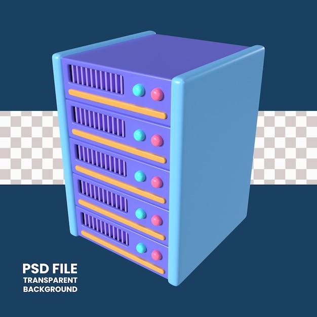 PSD 서버 3d 일러스트레이션 아이콘