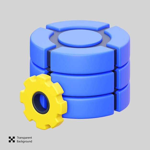 Server big data gear service 3d icon