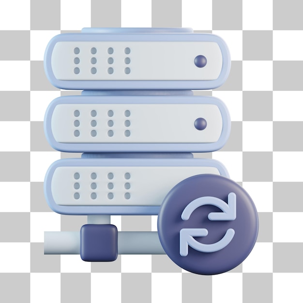 Server data sync 3d-pictogram