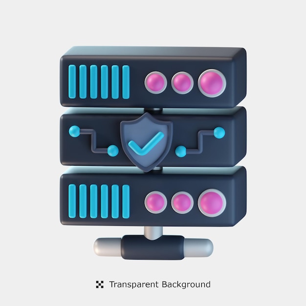 Server Protection 3d icon illustration