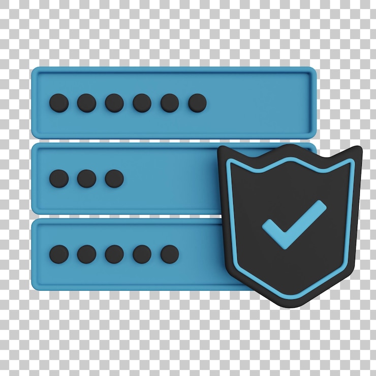 PSD server protection 3d illustration
