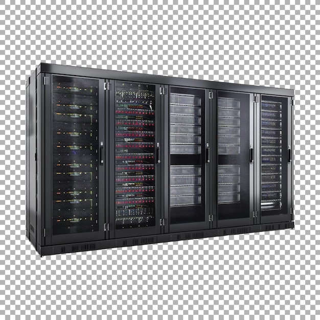 server rack in data center on transparent background ai generated