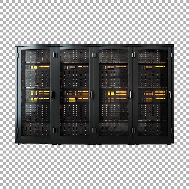 server rack in data center on transparent background ai generated