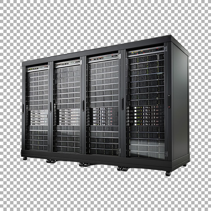 PSD server rack opslagapparaten op doorzichtige achtergrond ai gegenereerd