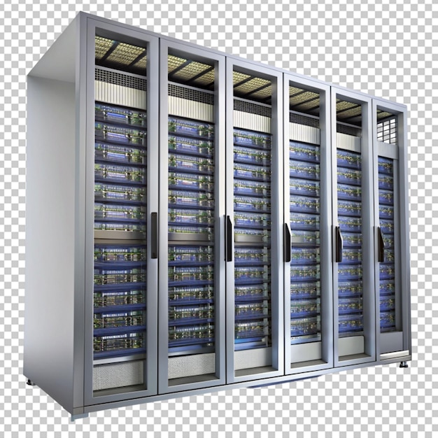 PSD server rack room su sfondo trasparente