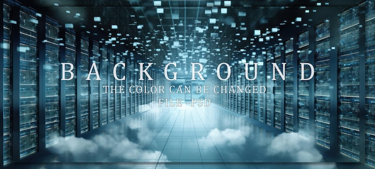 PSD serverruimte met cloudcomputing-datavisualisatie