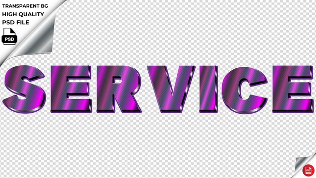 PSD service typography purple light text metalic psd transparent