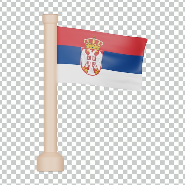 PSD servië vlag 3d pictogram