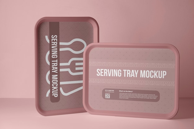 PSD serving trays arrangement mockup