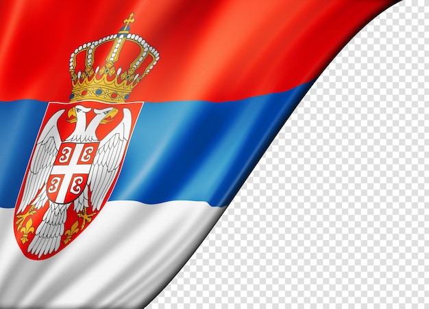 Servische vlag geïsoleerd op witte banner