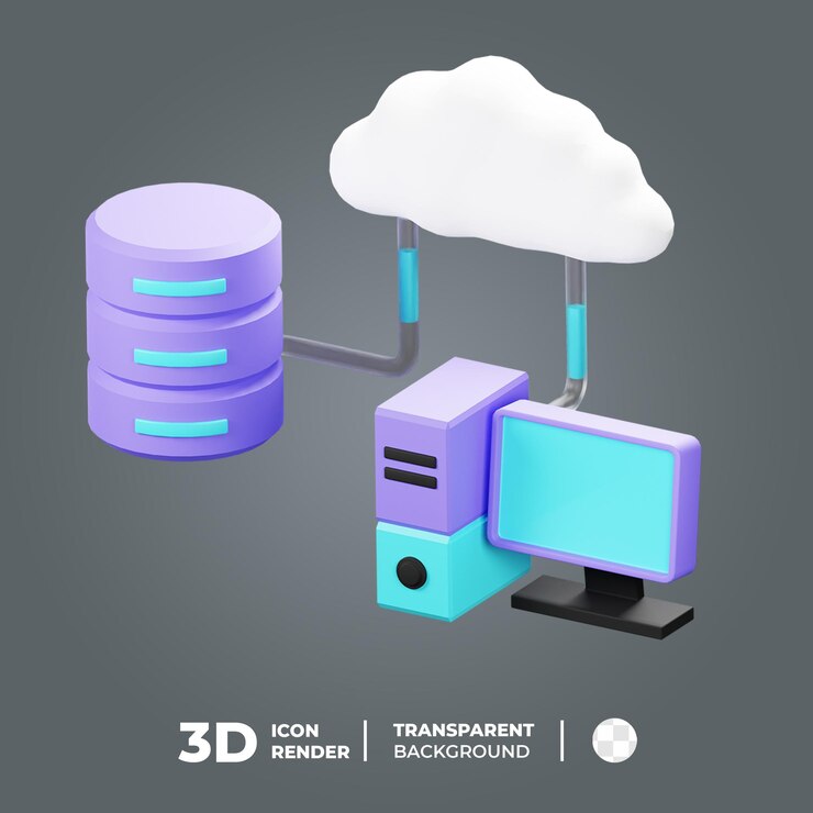 PSD serwer klienta sieciowego 3d icon