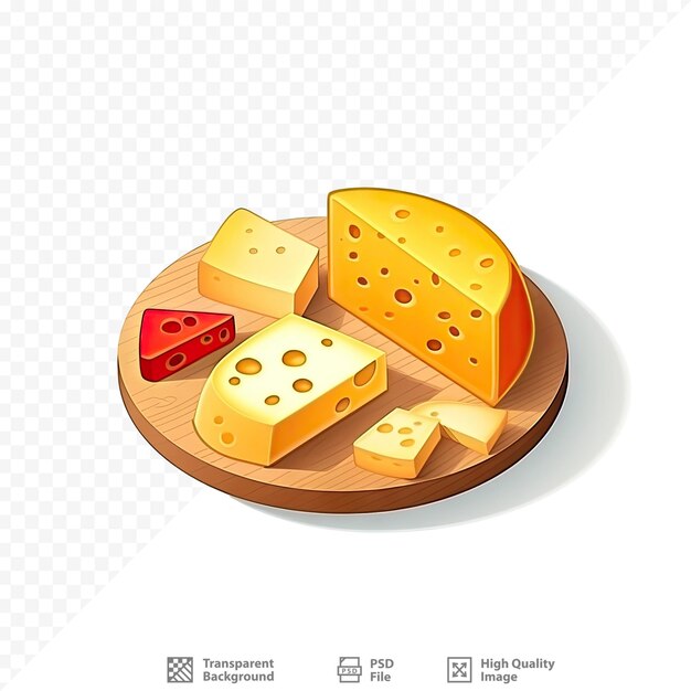 PSD sery na talerzu z zdjęciem serów na nim.