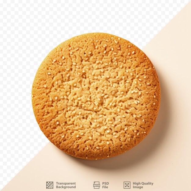 Sesame cookie on transparent background