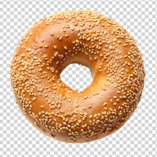 PSD sesame seed bagel isolated on transparent background