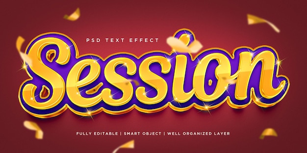Session 3d style text effect