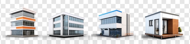 Set di ufficio moderno 3d su sfondo trasparente psd