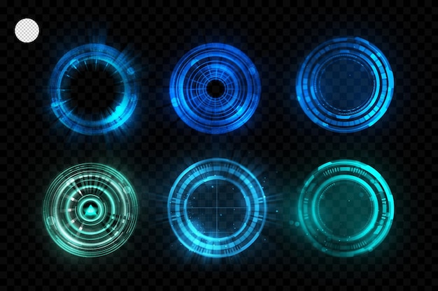 Set of abstract technology futuristic circles