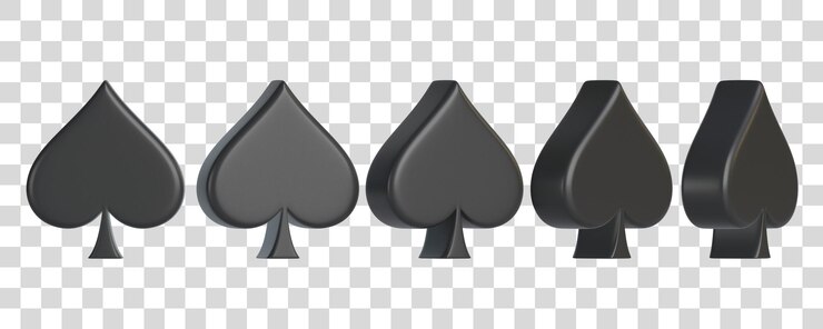 PSD set of aces cards symbols isolated on white background spade icon 3d render illustration