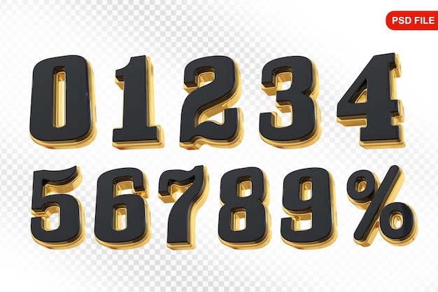 黒い数字のセット