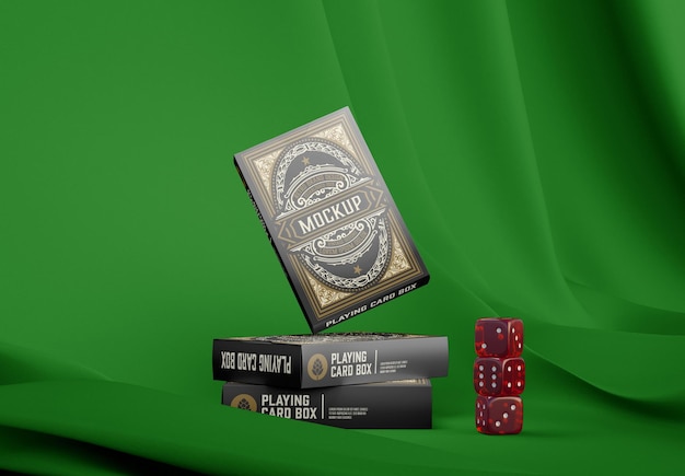 Set Boxes Playing Cards Mockup