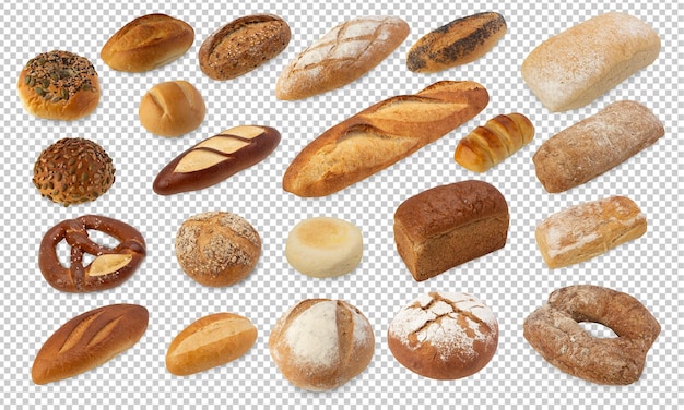 Set di file psd di ritaglio di pane