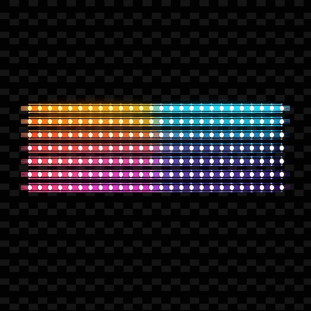 A set of bright lights with a white border and a red yellow and blue