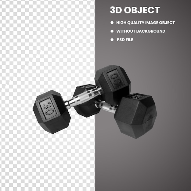 PSD set bundle fitness gym premium vector big dumbbells over white realistic fitness equipment weight