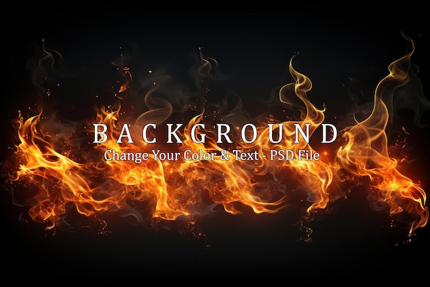 PSD set of burning fires of flames and sparks on transparent background