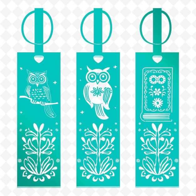 PSD a set of christmas ornaments with owls on them