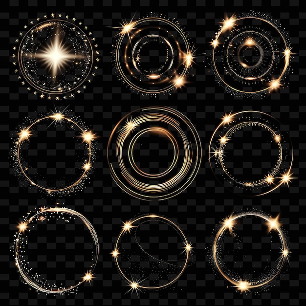 A set of circle of fireworks and a circle with the words quot sparkle quot on it