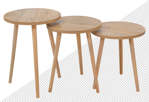 A set of coffee tables. isolated from the background. view from different sides