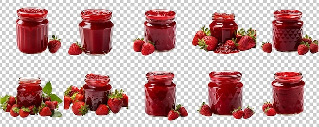 PSD set collection strawberry jam artificial intelligence generative