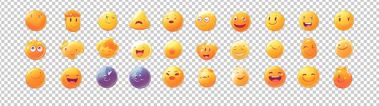 PSD a set of colorful buttons with the word happy on them