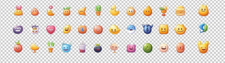 PSD a set of colorful buttons with the word happy on them