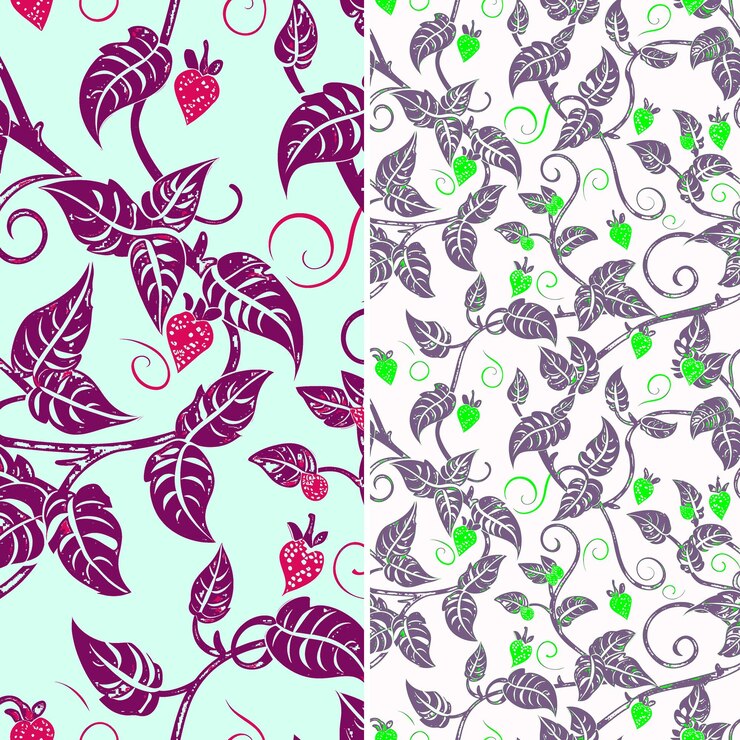 PSD a set of colorful designs with a heart and leaves