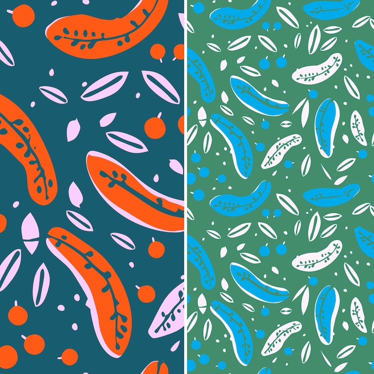 PSD a set of colorful designs with a variety of vegetables