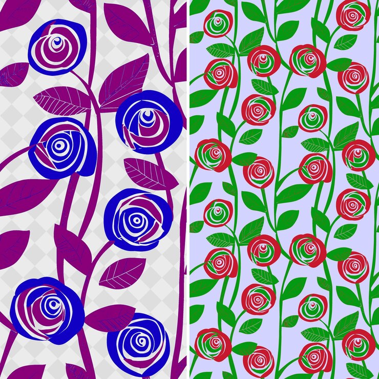 PSD a set of colorful flowers with different colors and shapes
